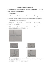 2021年安徽省中考数学试卷  Word版有答案