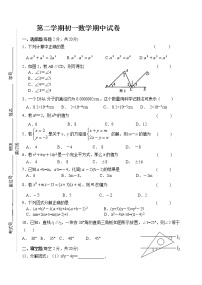 苏教版七年级下册数学期中测试 初一数学7