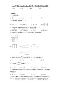 2021年黑龙江省哈尔滨市香坊区中考数学综合测试试卷（word版 含答案）