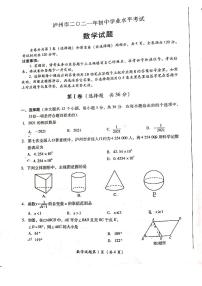 2021年四川省泸州市中考数学真题卷及答案（pdf版）