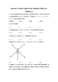 2020-2021学年数学人教版七年级下册期末复习题型专练选择题