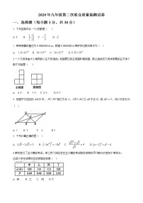 河南省九年级第二次联合质量抽测（二模）数学试题