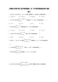 数学七年级下册第九章 不等式与不等式组综合与测试综合训练题