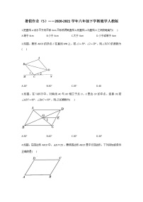 暑假作业（5）——2020-2021学年八年级下学期数学人教版