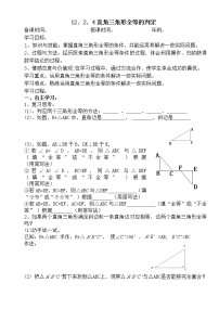 初中数学人教版八年级上册12.2 三角形全等的判定学案设计