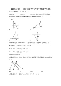 暑假作业（2）——2020-2021学年七年级下学期数学人教版