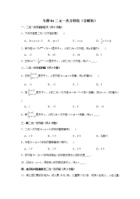 人教版2020-2021学年七年级数学下册期末复习二元一次方程组知识点专练（含解析）