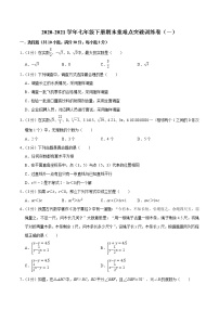 2020-2021学年人教版七年级数学下册期末期末重难点突破训练卷（一）