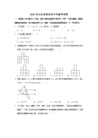 2021年山东省泰安市中考数学真题+答案（word版）