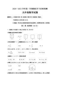 山东省济南市平阴县2020-2021学年九年级上学期期末考试数学试题（word版 含答案）