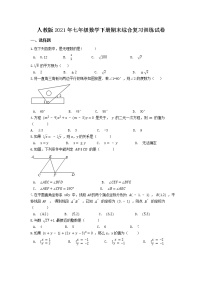 2020-2021学年人教版七年级数学下册期末综合复习训练试卷（word版 无答案）