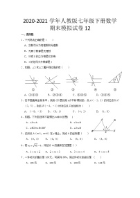 2020-2021学年七年级数学人教版下册期末模拟试卷12（word版 无答案）