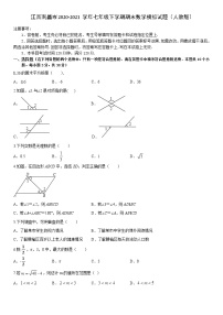 江西南昌市2020-2021学年七年级下学期期末模拟数学试题（word版 无答案）