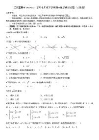 江西九江市2020-2021学年七年级下学期期末数学模拟试题（word版 无答案）