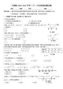 2020-2021学年人教版七年级数学期末测试题