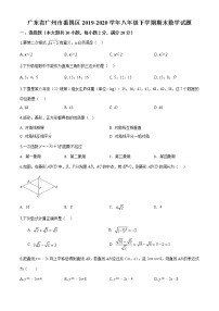 广东省广州市番禺区2019-2020学年八年级下学期期末数学试题