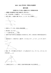 江苏省镇江市2020-2021学年七年级下学期期中数学试题