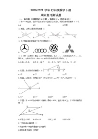 河北省石家庄市2020-2021学年七年级数学下册 期末复习测试 (Word版有答案)