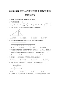 2020-2021学年人教版七年级下册数学期末押题试卷3（word版 无答案）