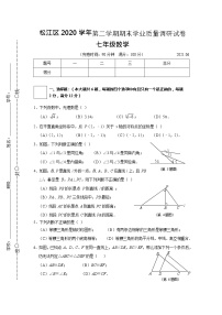 上海市松江区2020-2021学年七年级下学期期末考试数学试卷（word版 无答案）