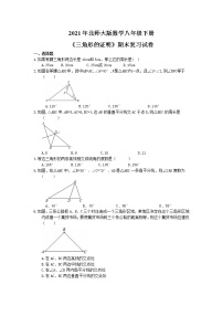 2021年北师大版数学八年级下册《三角形的证明》期末复习试卷（含答案）