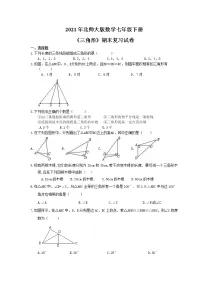 2021年北师大版数学七年级下册《三角形》期末复习试卷(含答案)