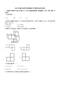 2021年浙江省绍兴市诸暨市初中毕业班适应性考试数学试卷