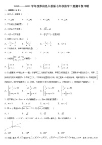 河南省淮滨县2020——2021学年 七年级  下学期数学期末复习题（word版 含答案）