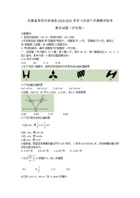 安徽省阜阳市阜南县2020-2021学年七年级下学期期末联考数学试题（word版 含答案）