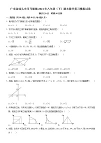 广东省汕头市司马浦镇2021年八年级（下）期末数学复习模拟试卷   word版，含答案