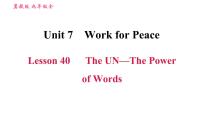 冀教版九年级下册Lesson 40 The UN—Power of Words习题课件ppt