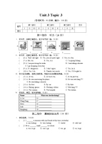 初中仁爱科普版Topic 3 What were you doing at this time yesterday?课时作业