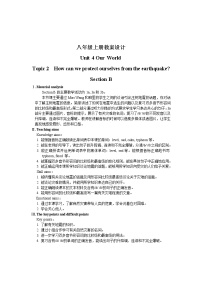 初中英语仁爱科普版八年级上册Topic 2 How can we protect ourselves from the earthquake?教案及反思