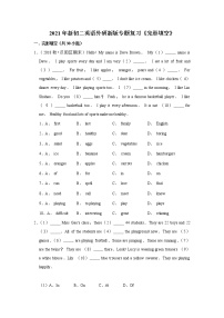 2021年新初二英语外研新版专题复习《完形填空》