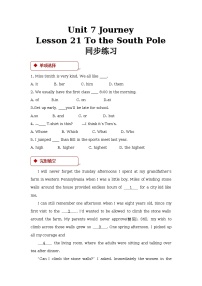 初中英语北师大版九年级全册Lesson 21 To the South Pole当堂达标检测题