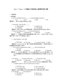 初中英语仁爱科普版八年级上册Topic 2 What sweet music!练习题