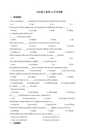 2020—2021年河南濮阳九年级上英语12月考试卷附答案