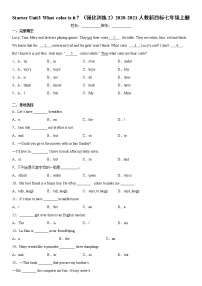 初中英语人教新目标 (Go for it) 版七年级上册Unit 3 What color is it ?课时作业