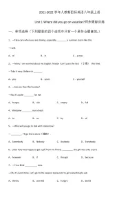 初中人教新目标 (Go for it) 版Unit 1 Where did you go on vacation?综合与测试单元测试达标测试