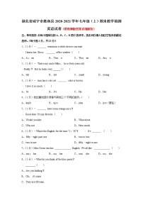 湖北省咸宁市嘉鱼县2020-2021学年七年级上学期期末教学检测英语试卷（含答案）