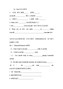 牛津译林版八年级上册Unit 4 Do it yourself单元综合与测试随堂练习题