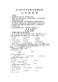 湖北省梁子湖区2021-2022学年七年级上学期期中质量监测英语试题(word版 含答案)