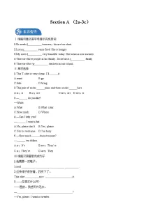 人教新目标 (Go for it) 版七年级上册Section A当堂达标检测题