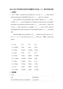 浙江省绍兴市诸暨市2021-2022学年七年级上学期期中英语试卷（word版 含答案）