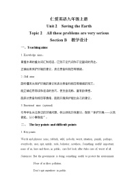 初中英语仁爱科普版九年级上册Topic 2  All these problems are very serious.教学设计