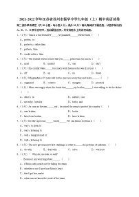 江苏省苏州市振华中学2021-2022学年九年级上学期期中英语试卷（含答案无听力音频）