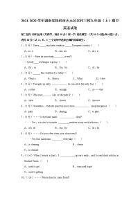 湖南省株洲市天元区农村三校2021-2022学年九年级上学期期中英语试卷(word版含答案)