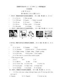 四川省成都市青羊区青羊实验中学2021-2022学年九年级上学期半期质量监测 （含答案无音频)