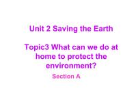 初中英语仁爱科普版九年级上册Unit 2 Saving the earth.Topic 3 What  can we do to protect the environment?授课课件ppt