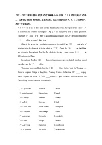 2021-2022学年湖南省娄底市双峰县九年级（上学期）期中英语试卷（word版 含答案）